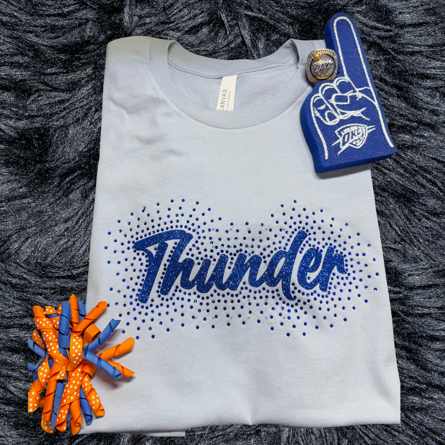 Blue Glitter Thunder w/ Rhinestone Scatter Transfer Kit
