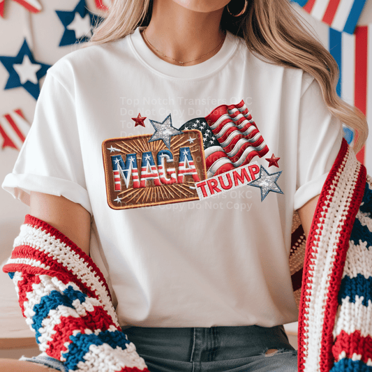 MAGA Trump Faux Embroidery DTF Transfer