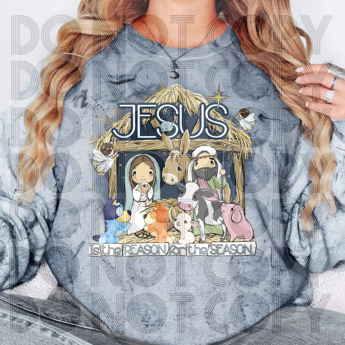Nativity Blue Heeler DTF Transfer
