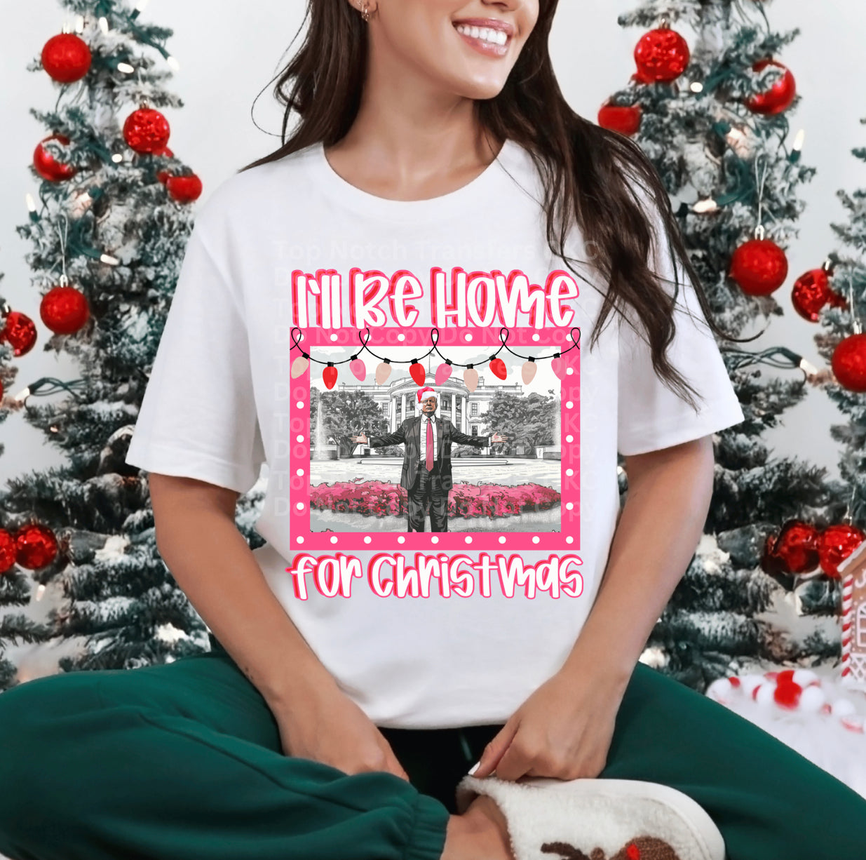 I’ll be home for Christmas Pink DTF Transfer