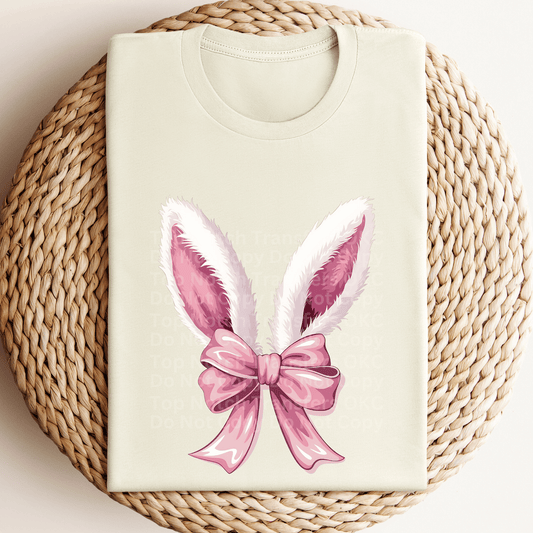 Bunny Ears w/ Pink Bow DTF Transfer