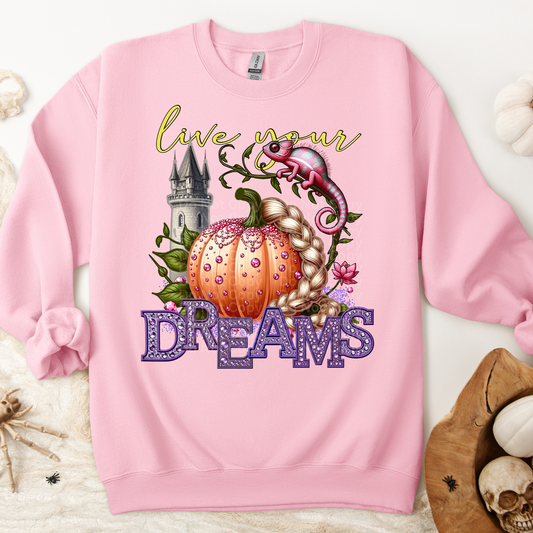 Live Your Dreams Fairytale Pumpkin DTF Transfer
