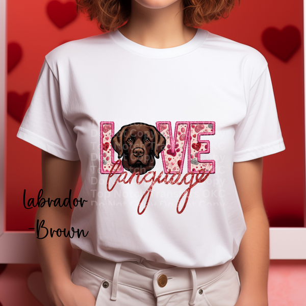 Love Language - Labrador Brown DTF Transfer