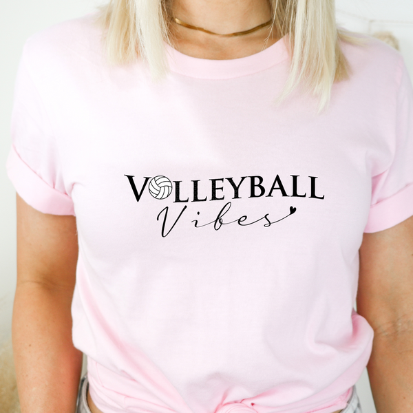 Volleyball Vibes Black Words with Volleyball DTF Transfer
