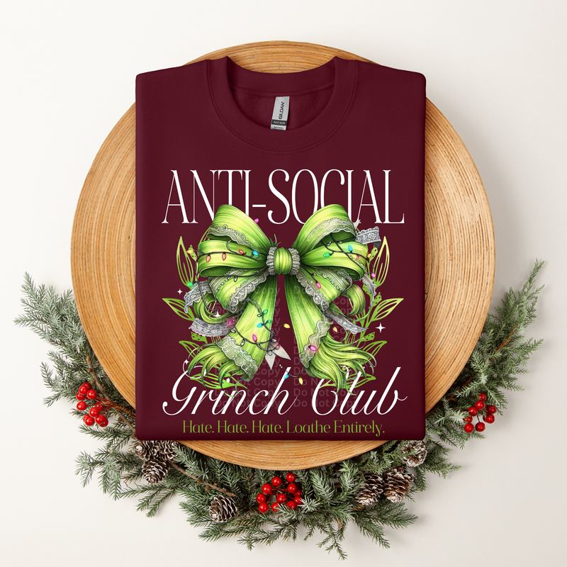 Anti-Social Club Green Bow DTF Transfer