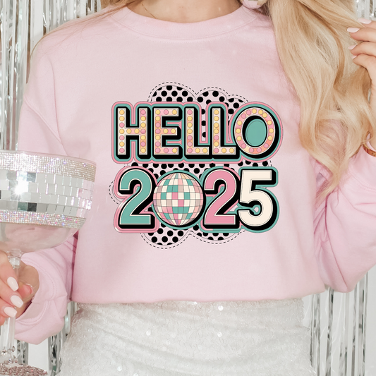 Hello 2025 Pastel/Dotted DTF Transfer