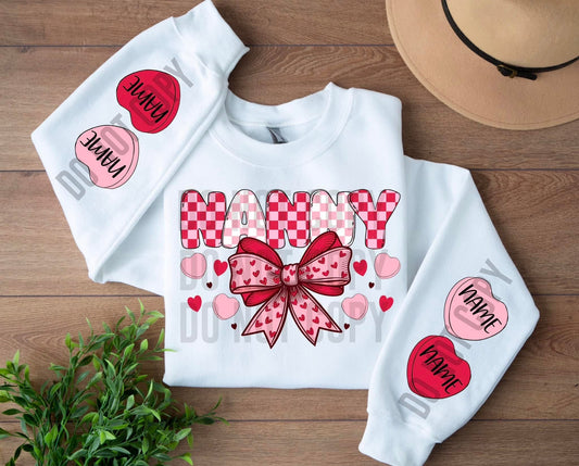 Nanny DTF Transfer “Leave name for sleeve hearts in checkout notes”