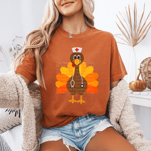 Turkey with Stethoscope & Nurse Cap DTF Transfer