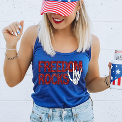 Freedom Rocks Skeleton Hand DTF Transfer