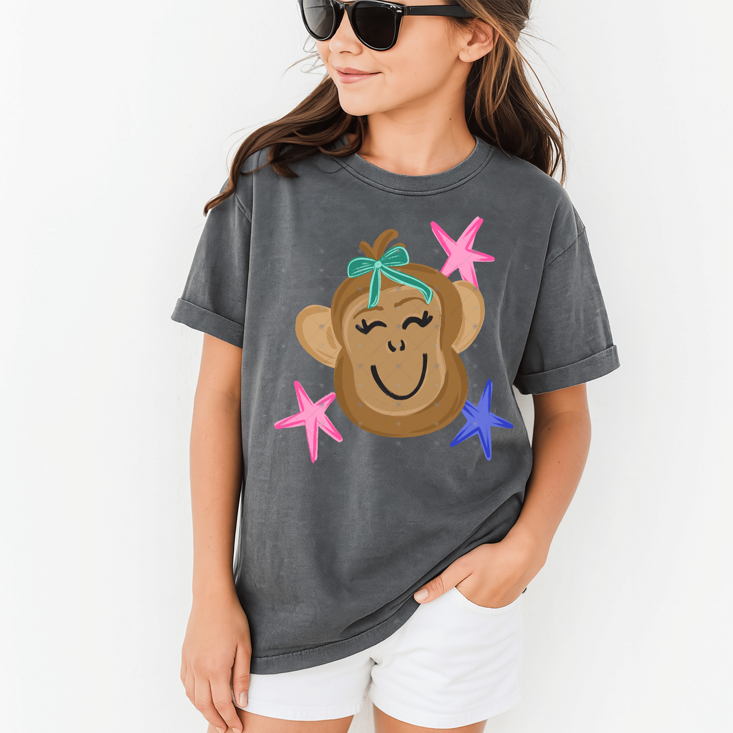Girl Monkey DTF Transfer