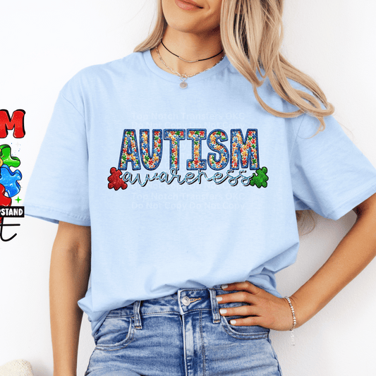 Autism Awareness Puzzle Pieces DTF Transfer