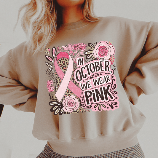 In October We Wear Pink DTF Transfer