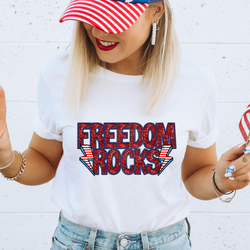 Freedom Rocks Striped Bolts DTF Transfer