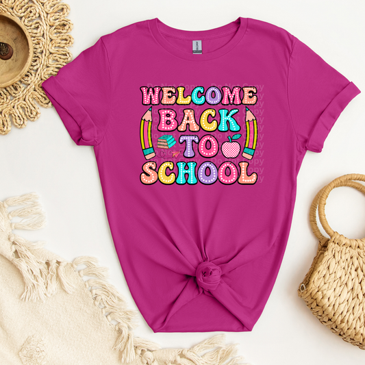 Welcome Back to School Vibrant with Pencils DTF Transfer