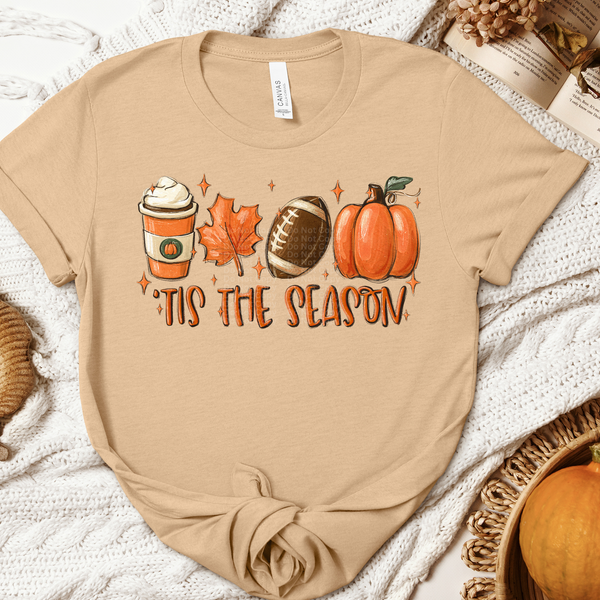 Tis The Season PSL, Leaf, Football & Pumpkin DTF Transfer