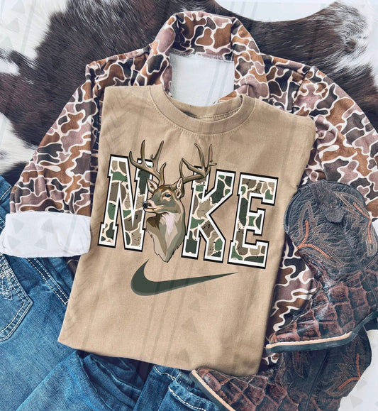 Camo Deer Swoosh DTF Transfer