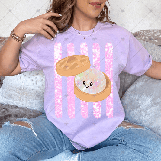 Glimmer Dumpling Pink Stripes DTF Transfer