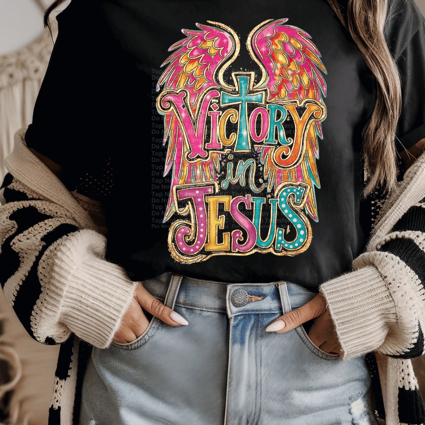 Victory In Jesus DTF Transfer