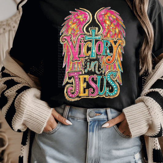 Victory In Jesus DTF Transfer