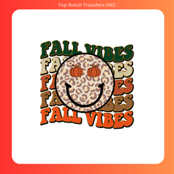 Fall Vibes Wavy Smiley DTF Transfer