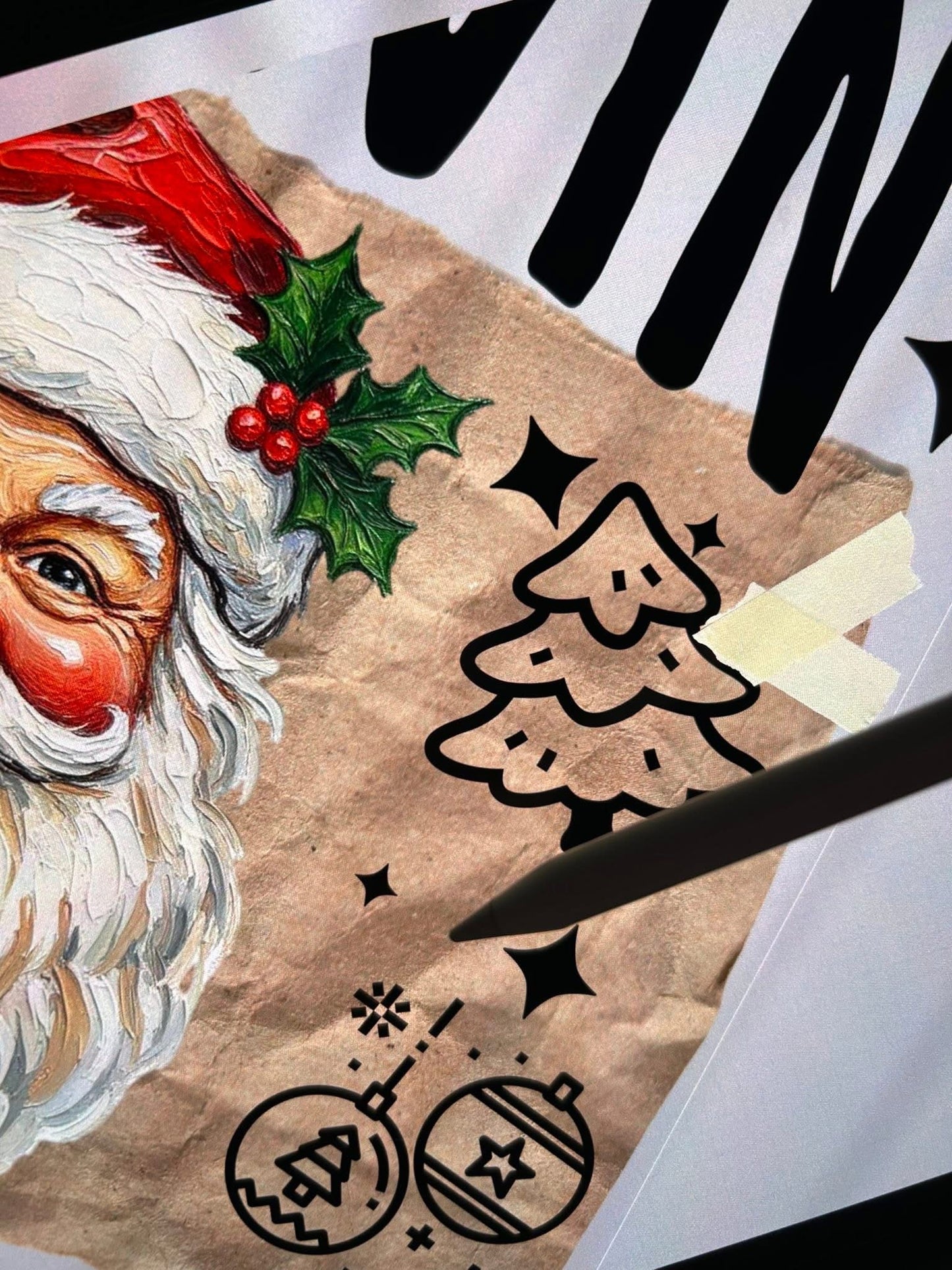 Christmas Don’t Stop Believing Santa DTF Transfer