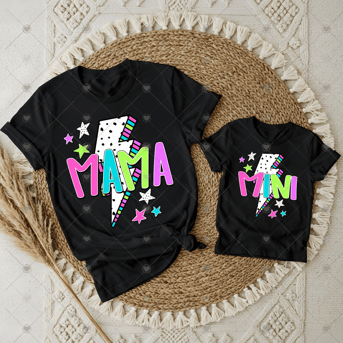 Mama/Mini Polka Dot Bolts DTF Transfers