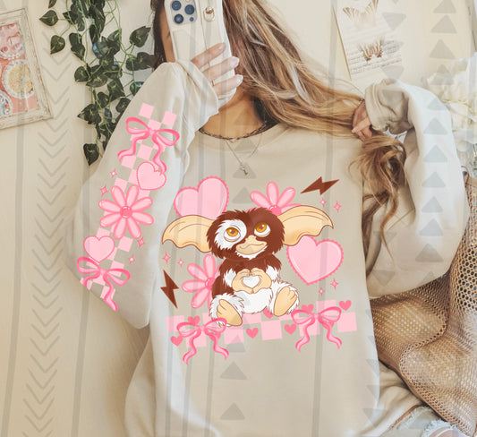 Valentines Gizmo  *Optional long sleeve design* DTF Transfer