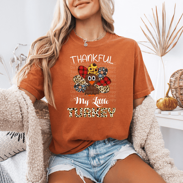 Thankful For My Little Turkey Leopard & Multi-design Feathers DTF Transfer