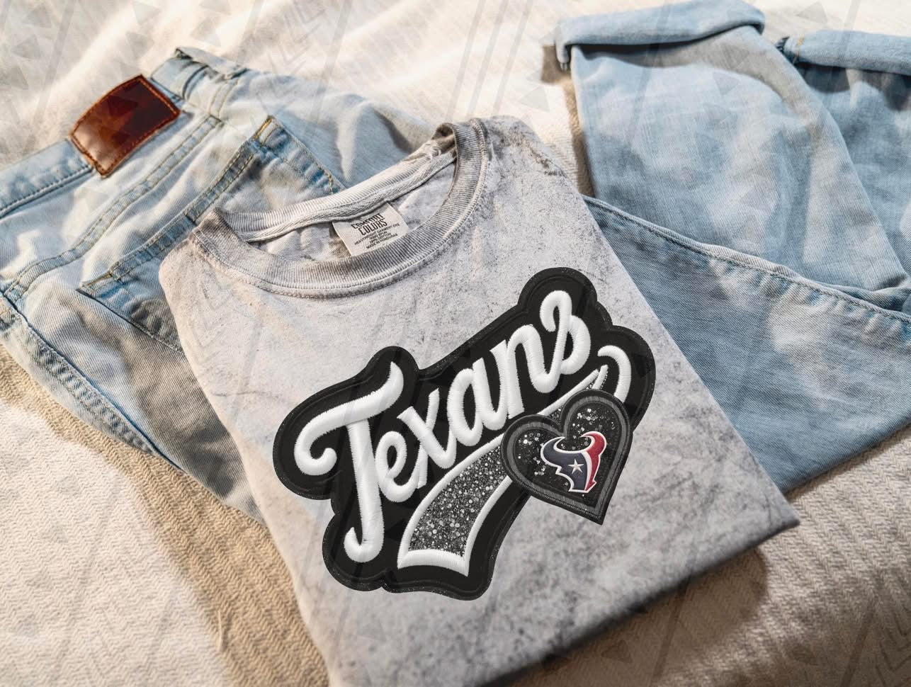 Faux Embroidery_Texans DTF Transfer