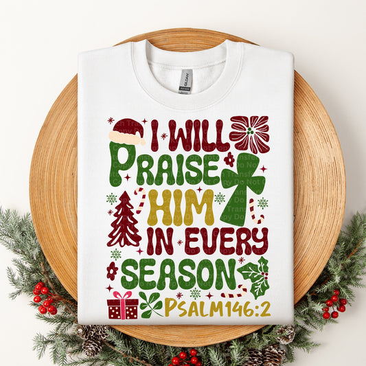 I Will Praise Him in Every Season Psalm146:2 DTF Transfer