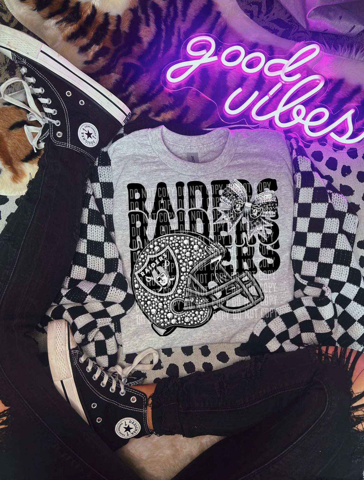 Raiders Team Bows DTF Transfer