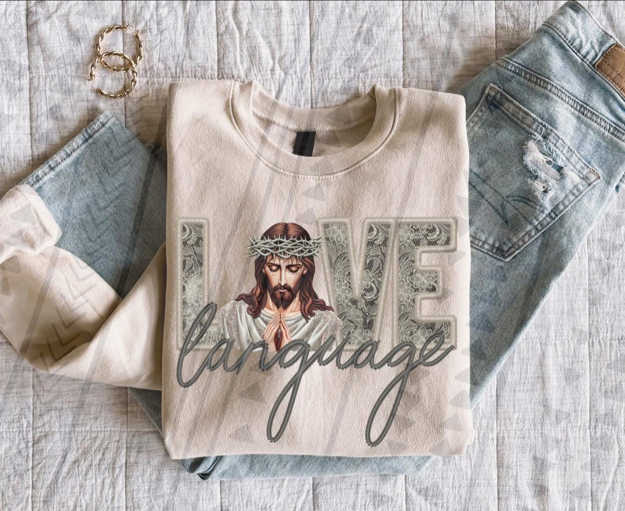 Jesus Love Language DTF Transfer