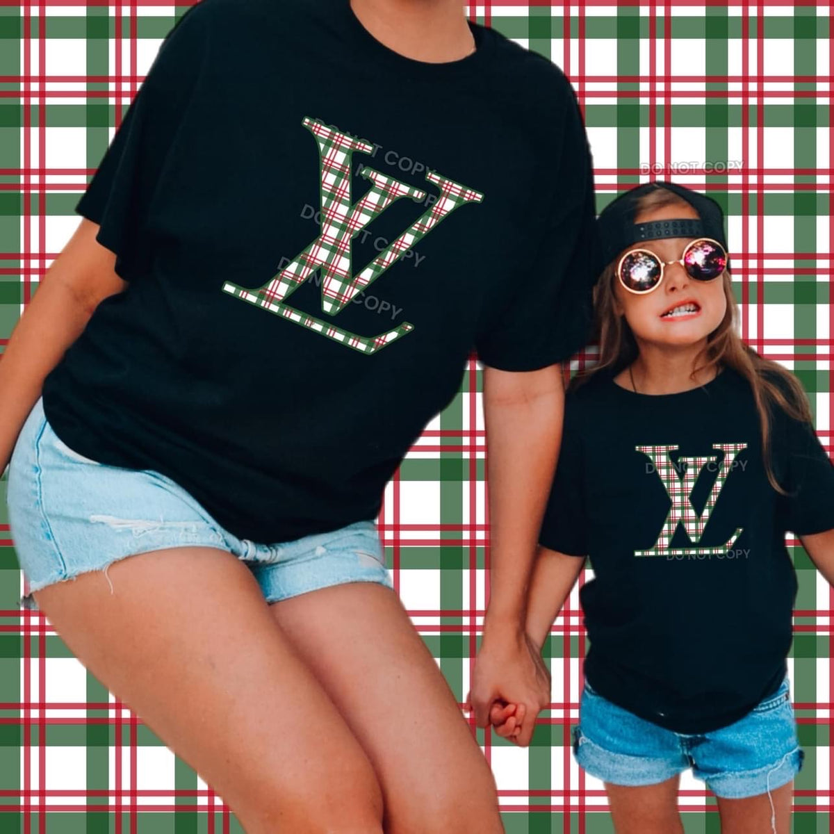 LV Red & Green Plaid DTF Transfer