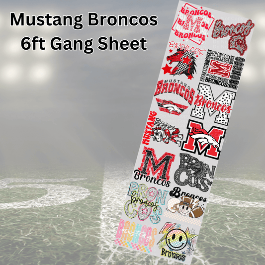 6ft Mustang Broncos Gang Sheet