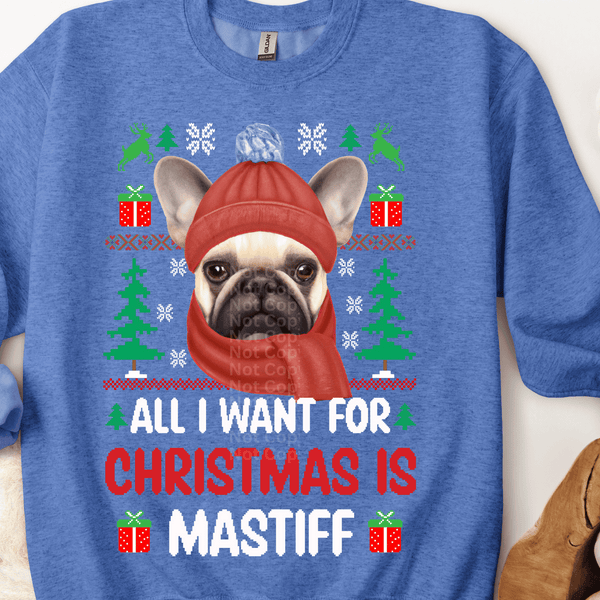 Mastiff Ugly Christmas Sweater DTF Transfer