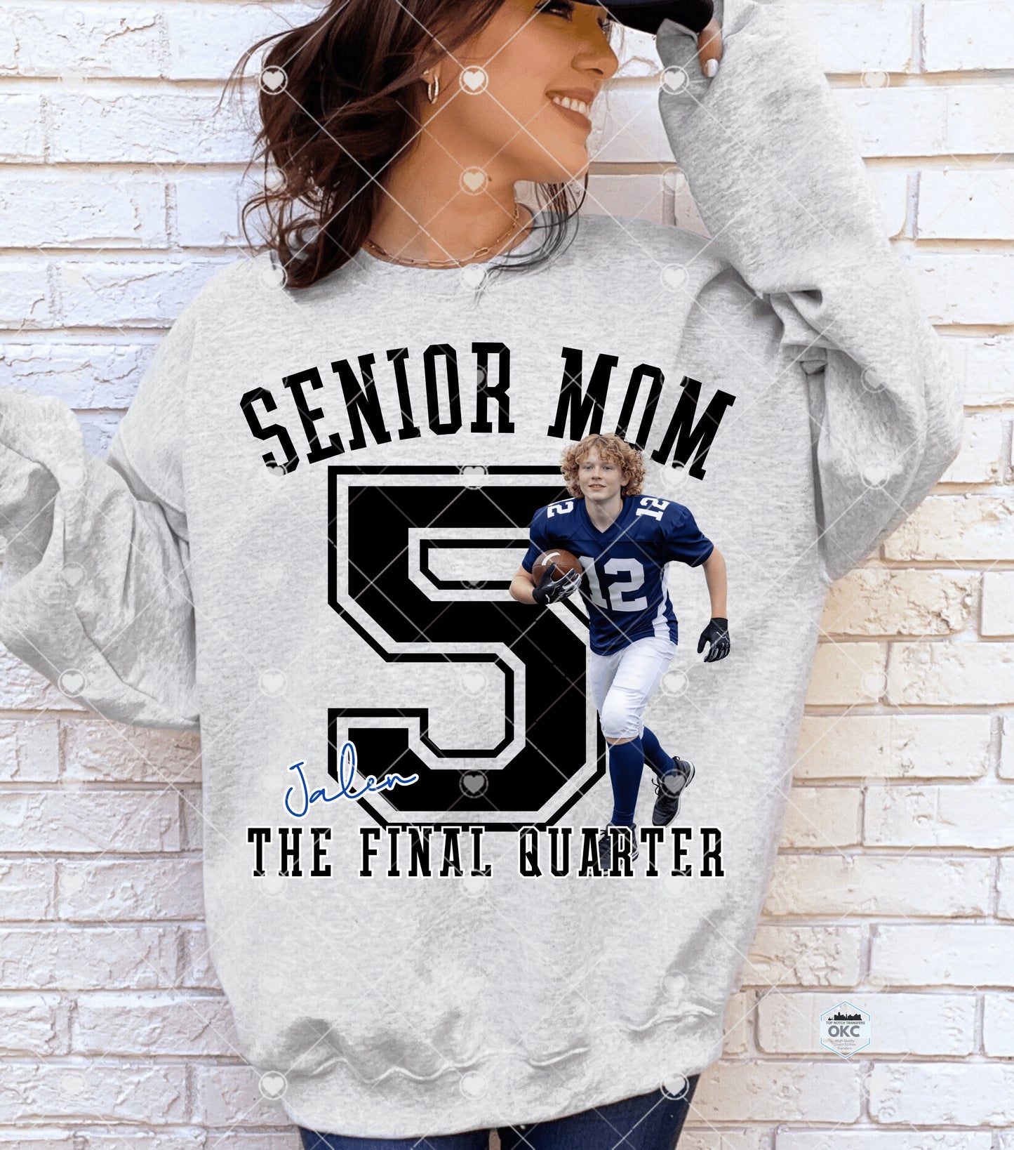 Custom Senior Mom Sports & Grad DTF Transfer (*Please leave all custom info in checkout notes & email picture with order number once order is placed)