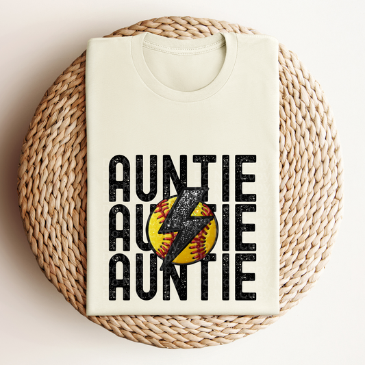 Stacked Softball Auntie DTF Transfer