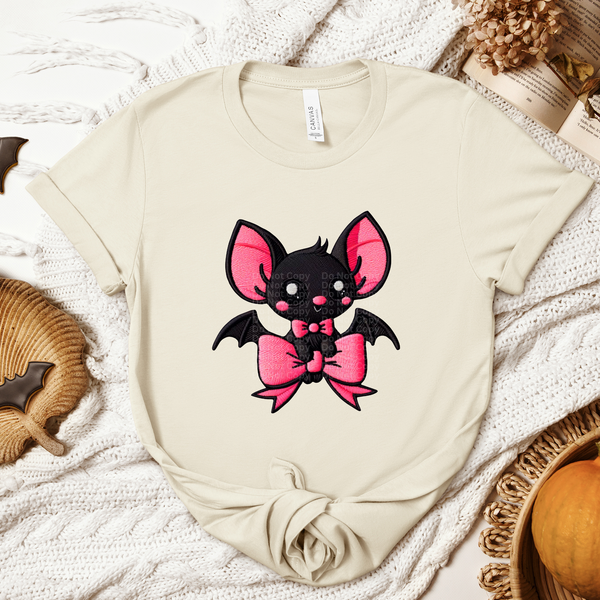 Cute Bat with Pink Bow DTF Transfer