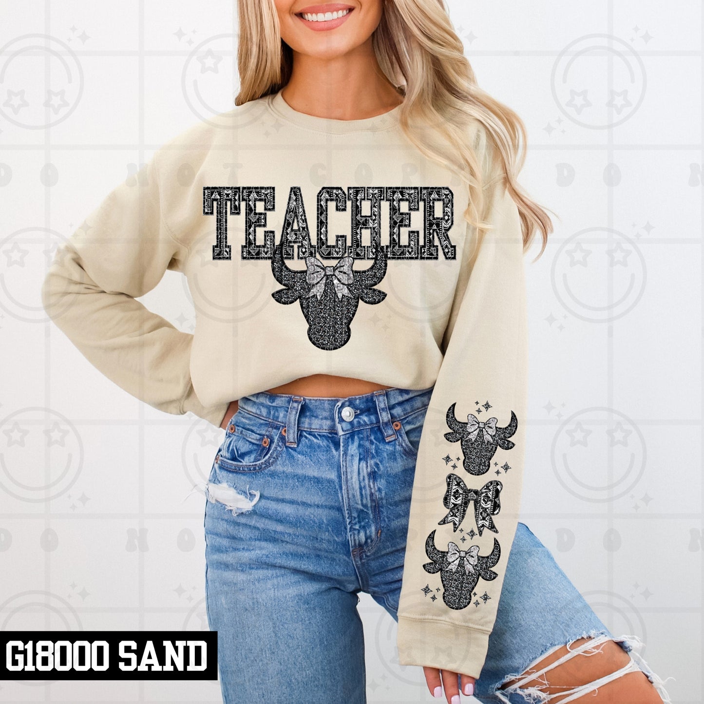 Western Teacher Design  *Optional long sleeve design* DTF Transfer