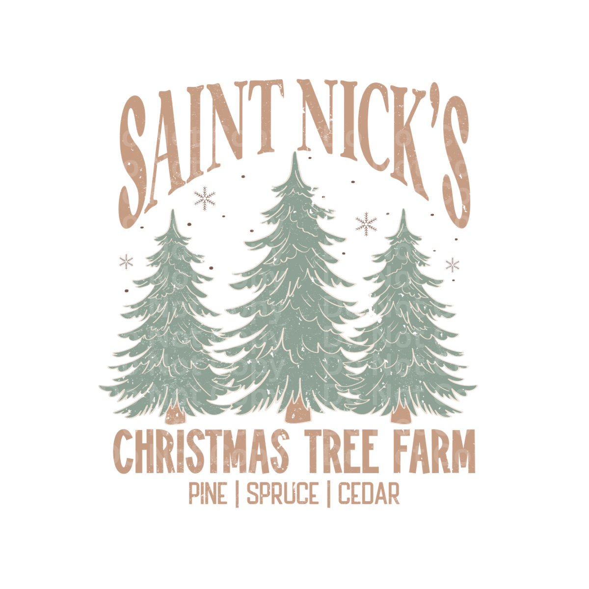 Saint Nick’s Christmas Tree Farm DTF Transfer
