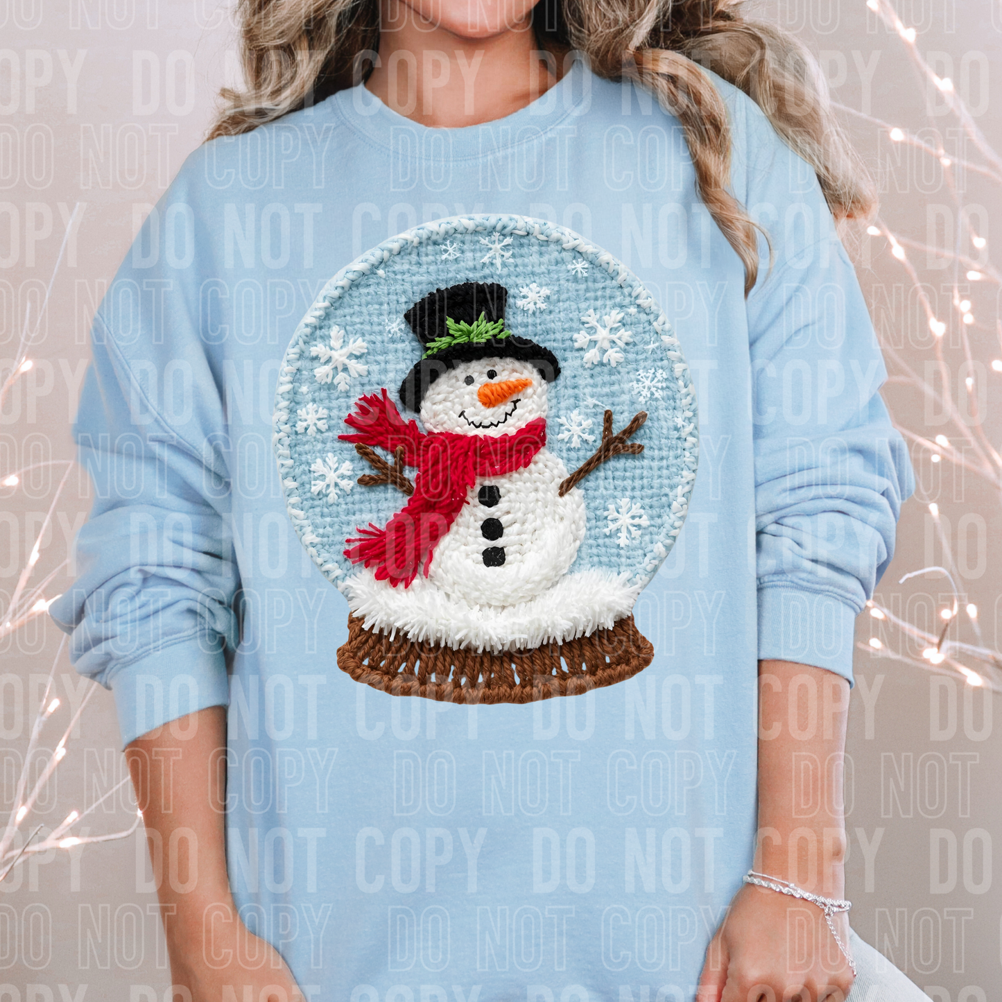 Yarn Snowman Snow globe DTF Transfer