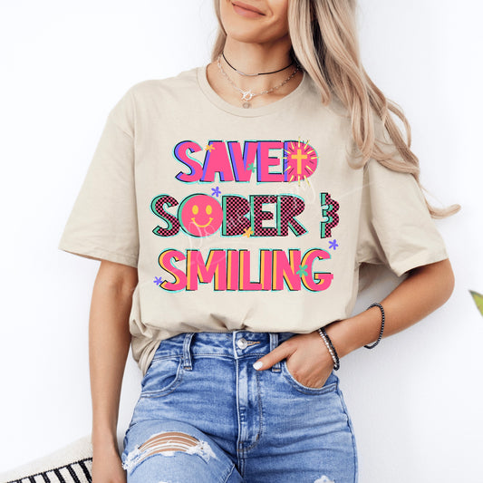 Saved Sober Smiling DTF Transfer