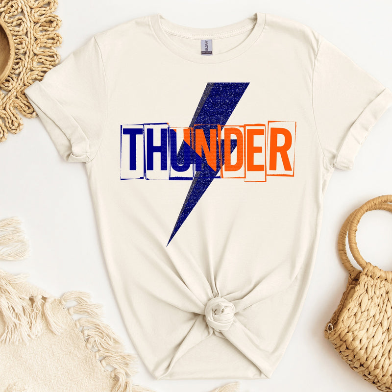 Thunder Faux Glitter Bolt DTF Transfer