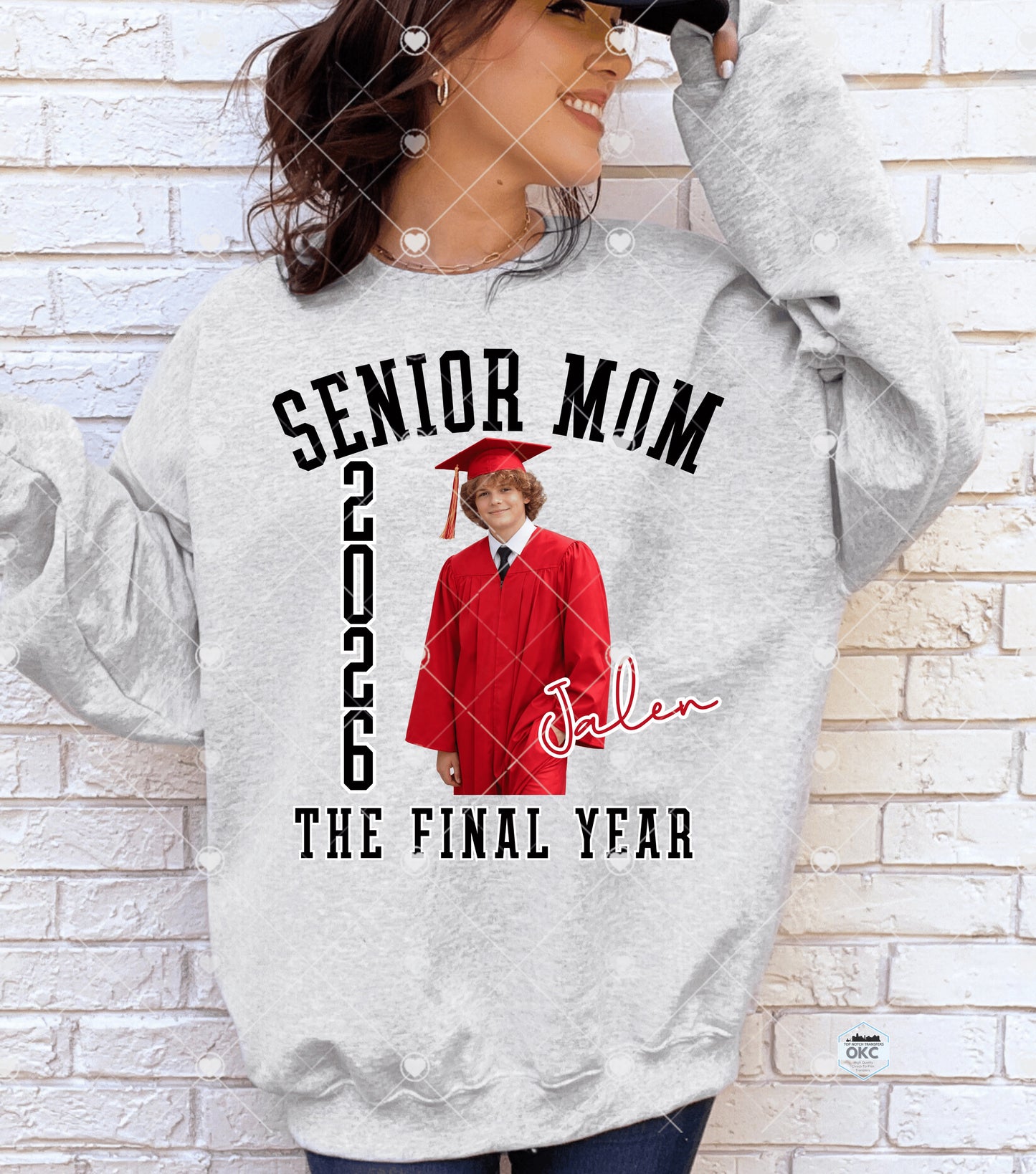 Custom Senior Mom Sports & Grad DTF Transfer (*Please leave all custom info in checkout notes & email picture with order number once order is placed)