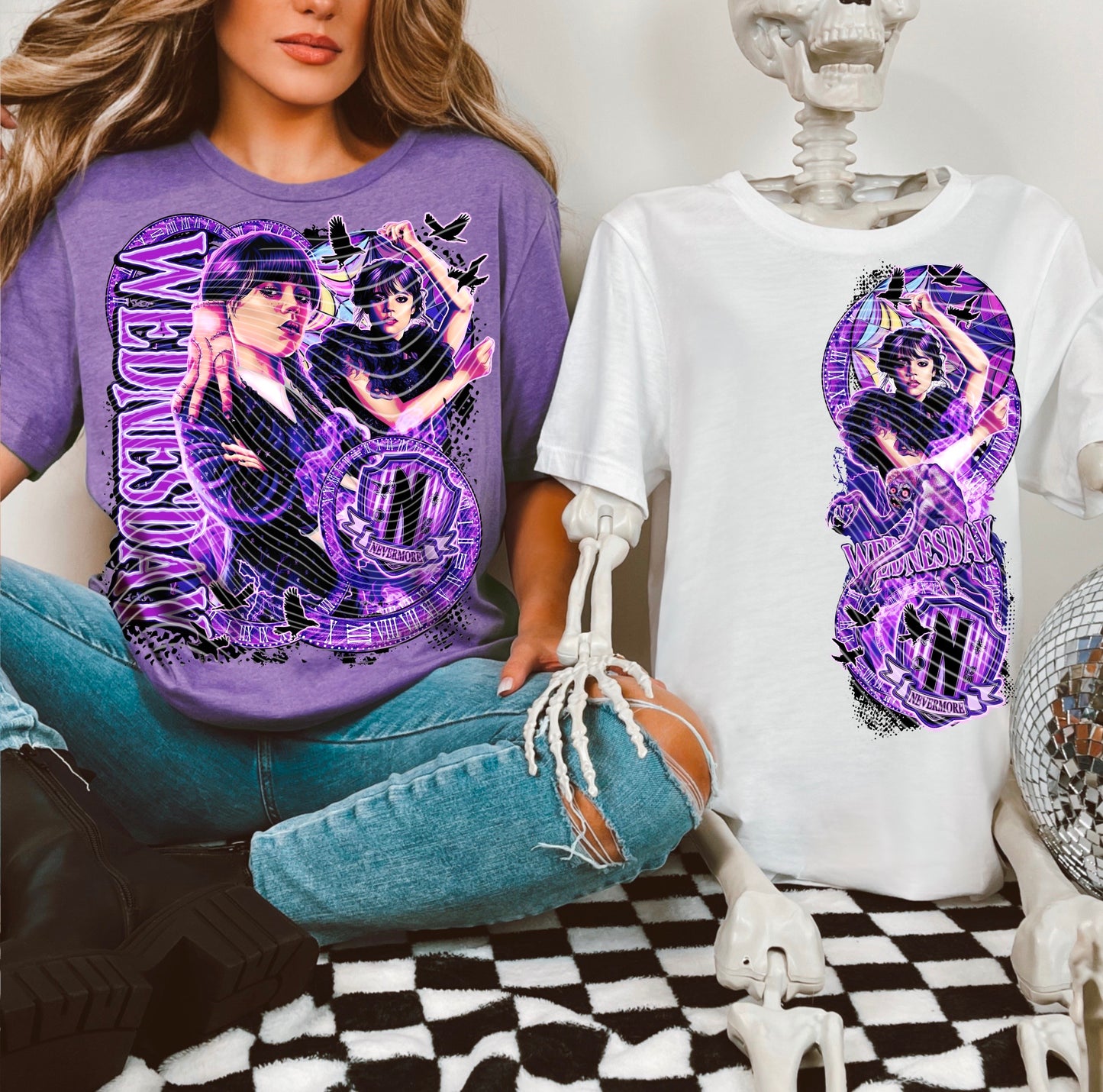 Wednesday *Optional long sleeve design* DTF Transfer