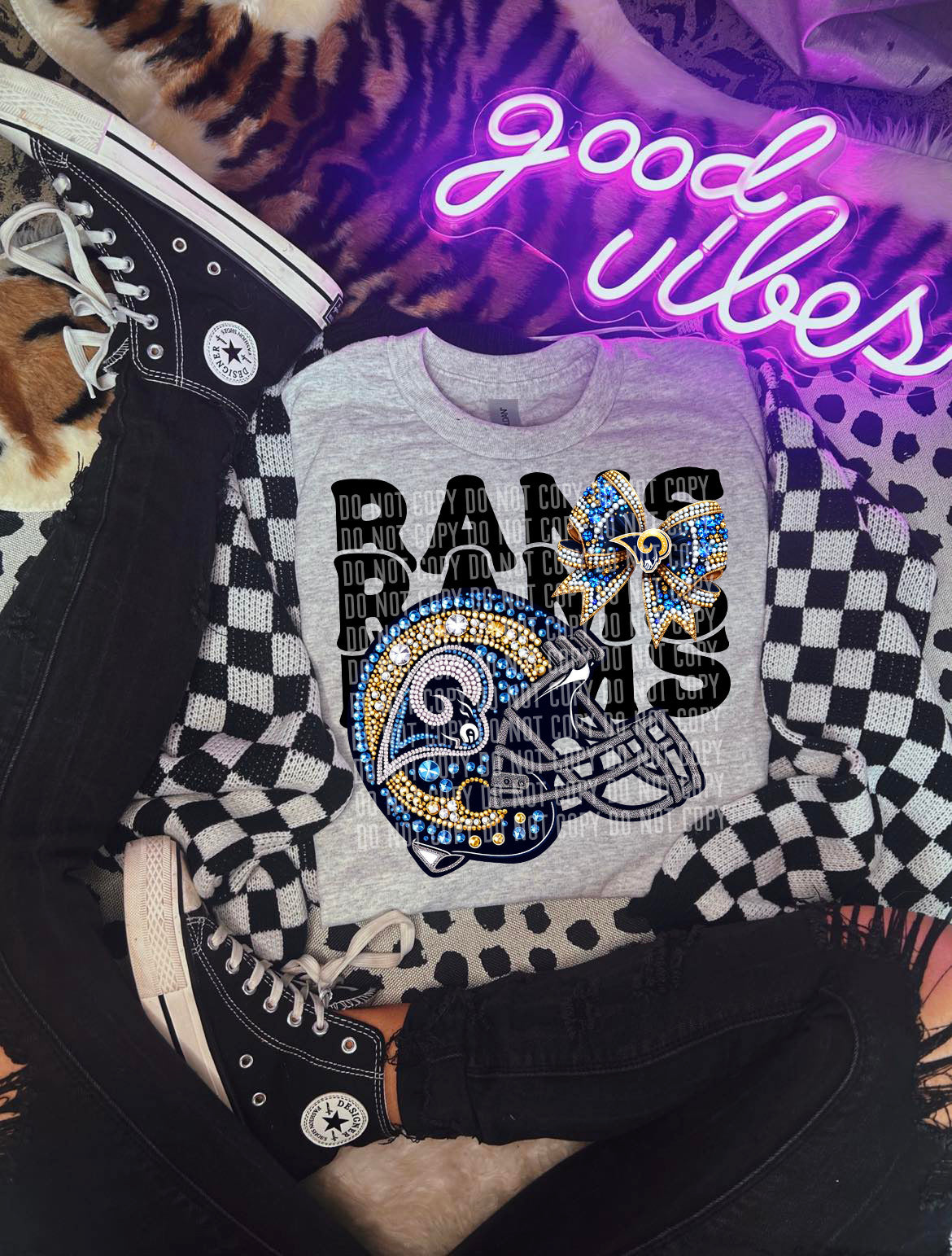 Rams Team Bows DTF Transfer