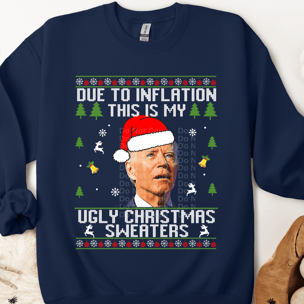 Inflation Joe Ugly Christmas Sweater DTF Transfer