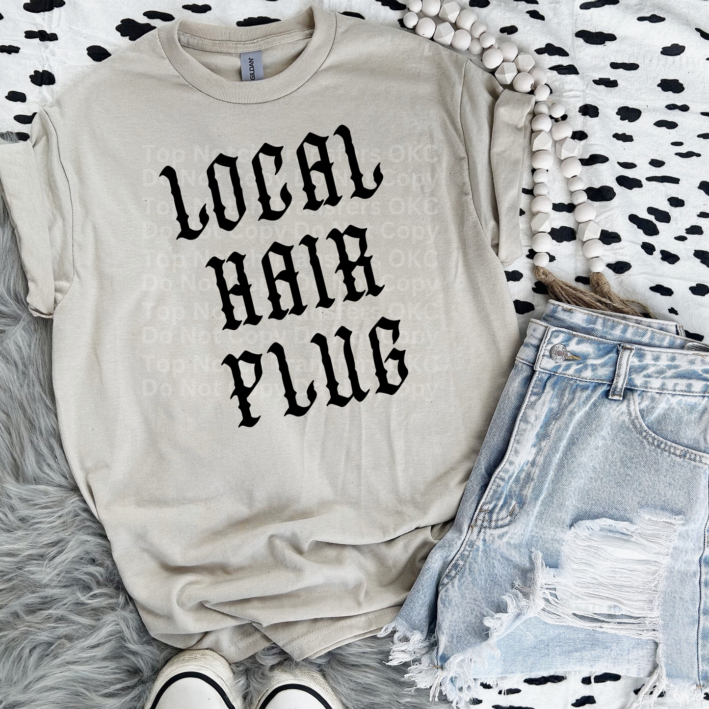 Local Hair Plug Black DTF Transfer