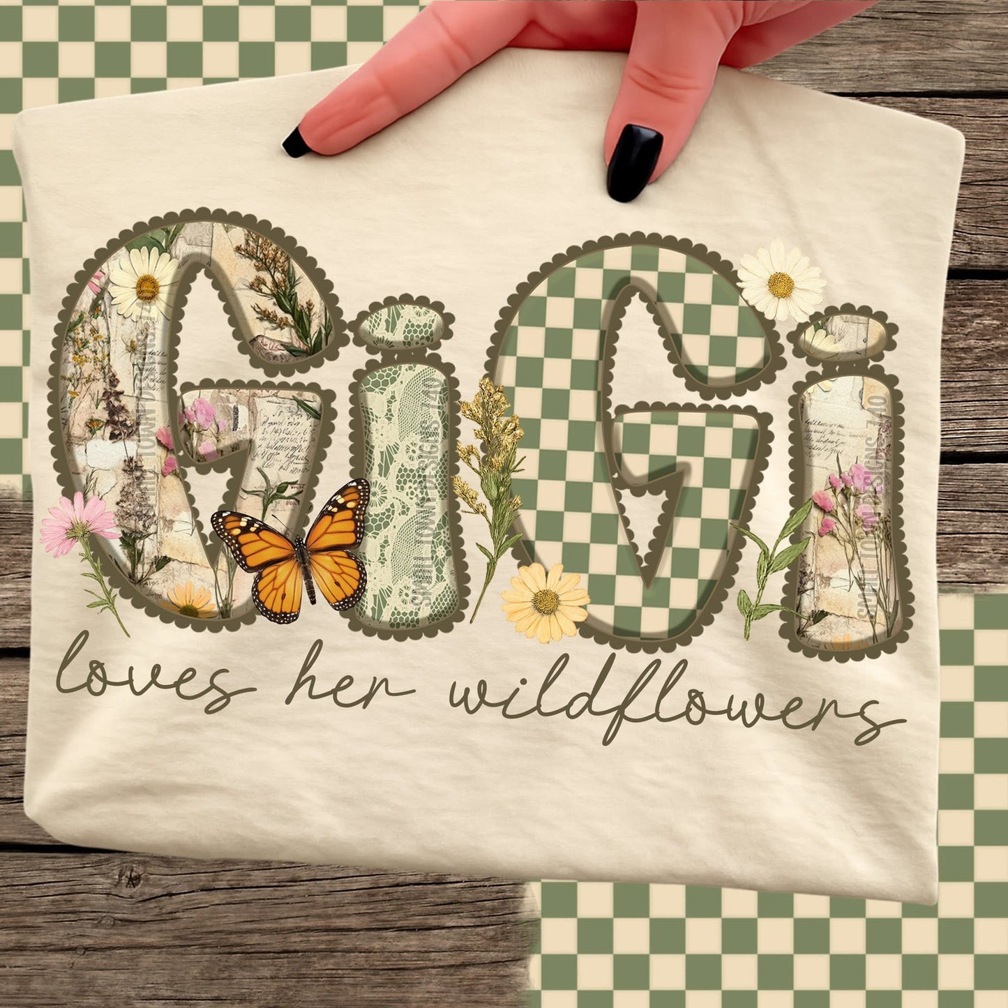 Gigi loves her wildflowers DTF Transfer