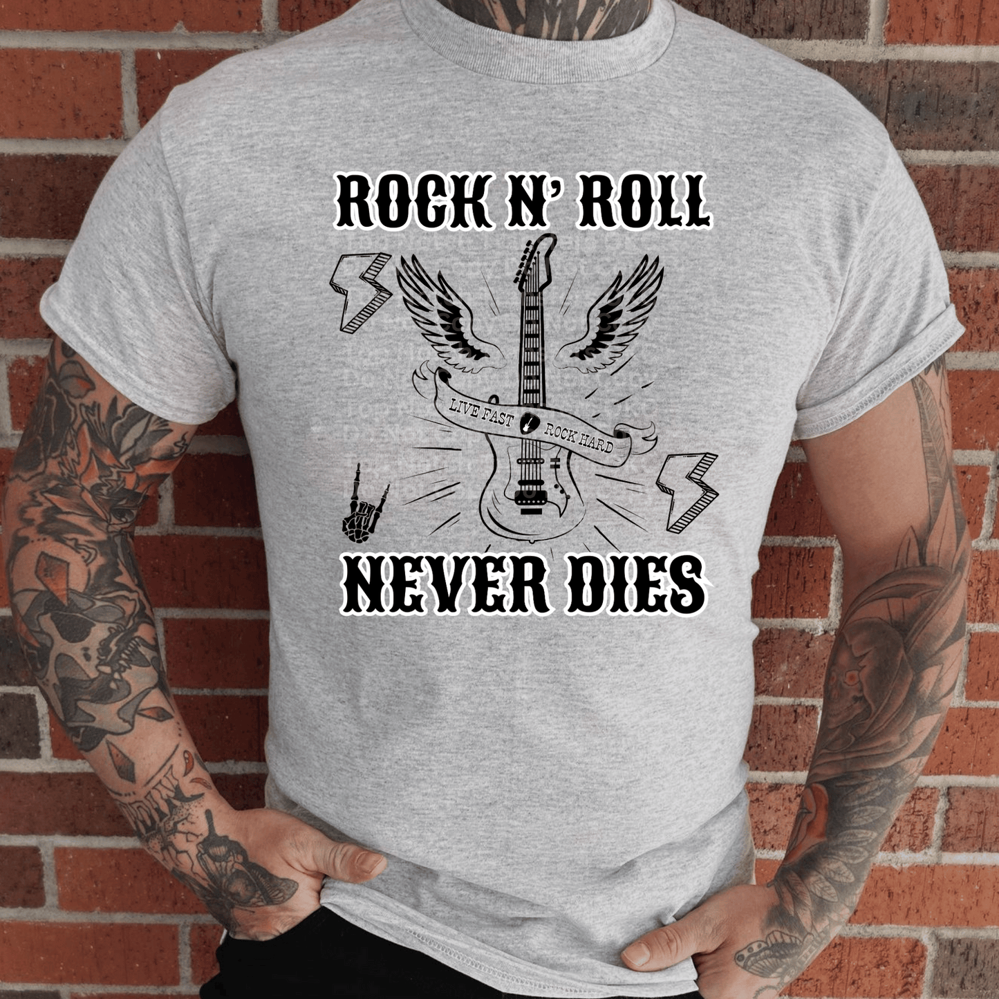 Rock an’ Roll Never Dies DTF Transfer
